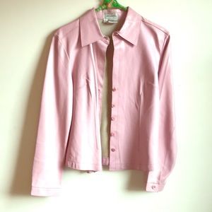 pink leather jacket size medium
